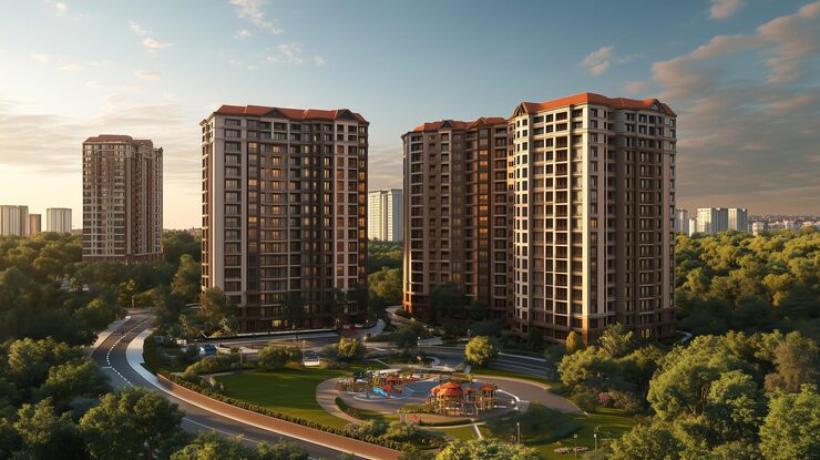 NorthernSky Excelsa under construction 2,3,4 BHK flats and duplexes at Kadri Hills